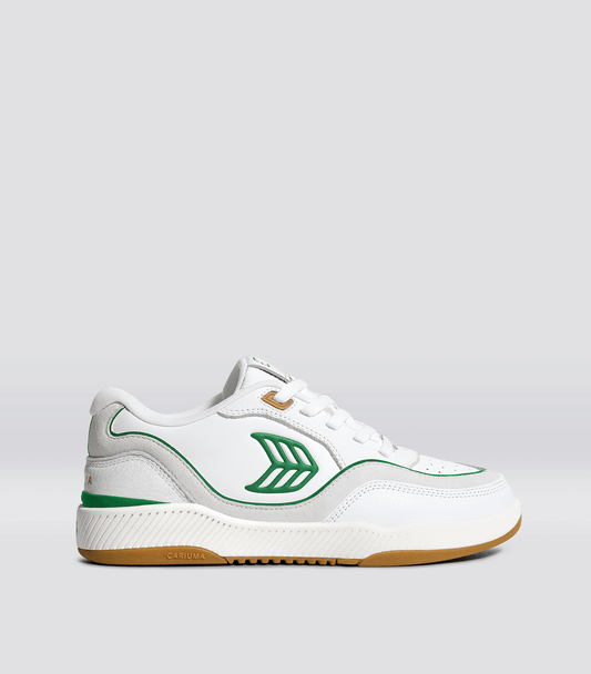 UBA Gum White Leather Green Logo Sneaker Men