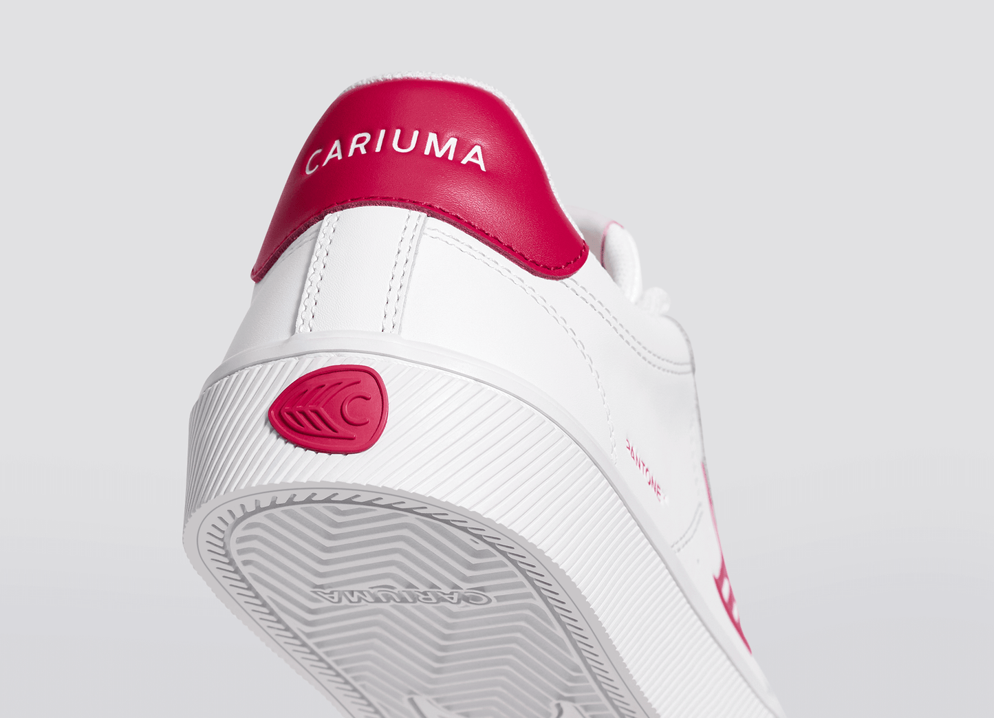 SALVAS Pantone White Leather Viva Magenta Logo Sneaker Women